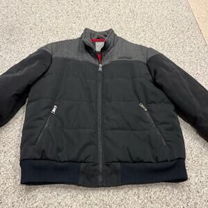 Coogi Men's Puffer Bomber Jacket Sz XL Wool Blend Gray Winter Casual
